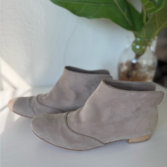Coclico Elegant Taupe Suede Ankle Booties - Picture 2 of 10